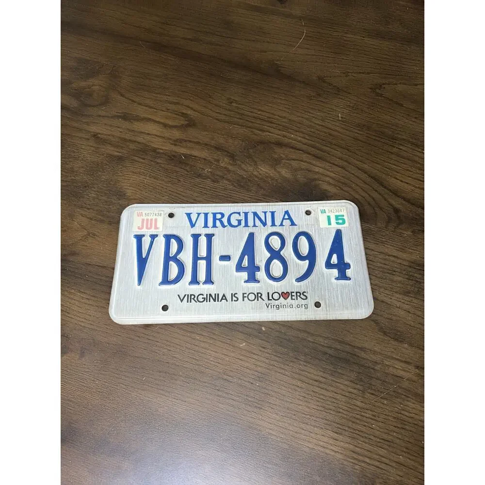 Vintage Virginia - Virginia is for Lovers US Car License Number‎ Plate VBH-4894
